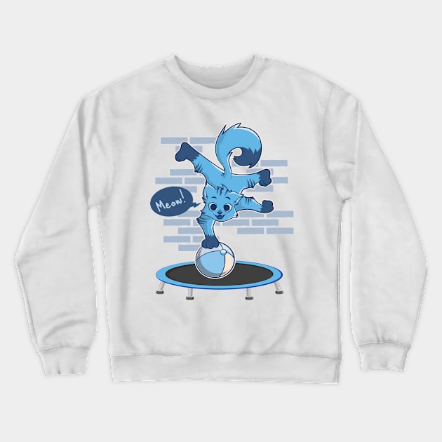 Trampoline Shirt | Cat Trampoline Jumping Shirt Crewneck Sweatshirt by TellingTales